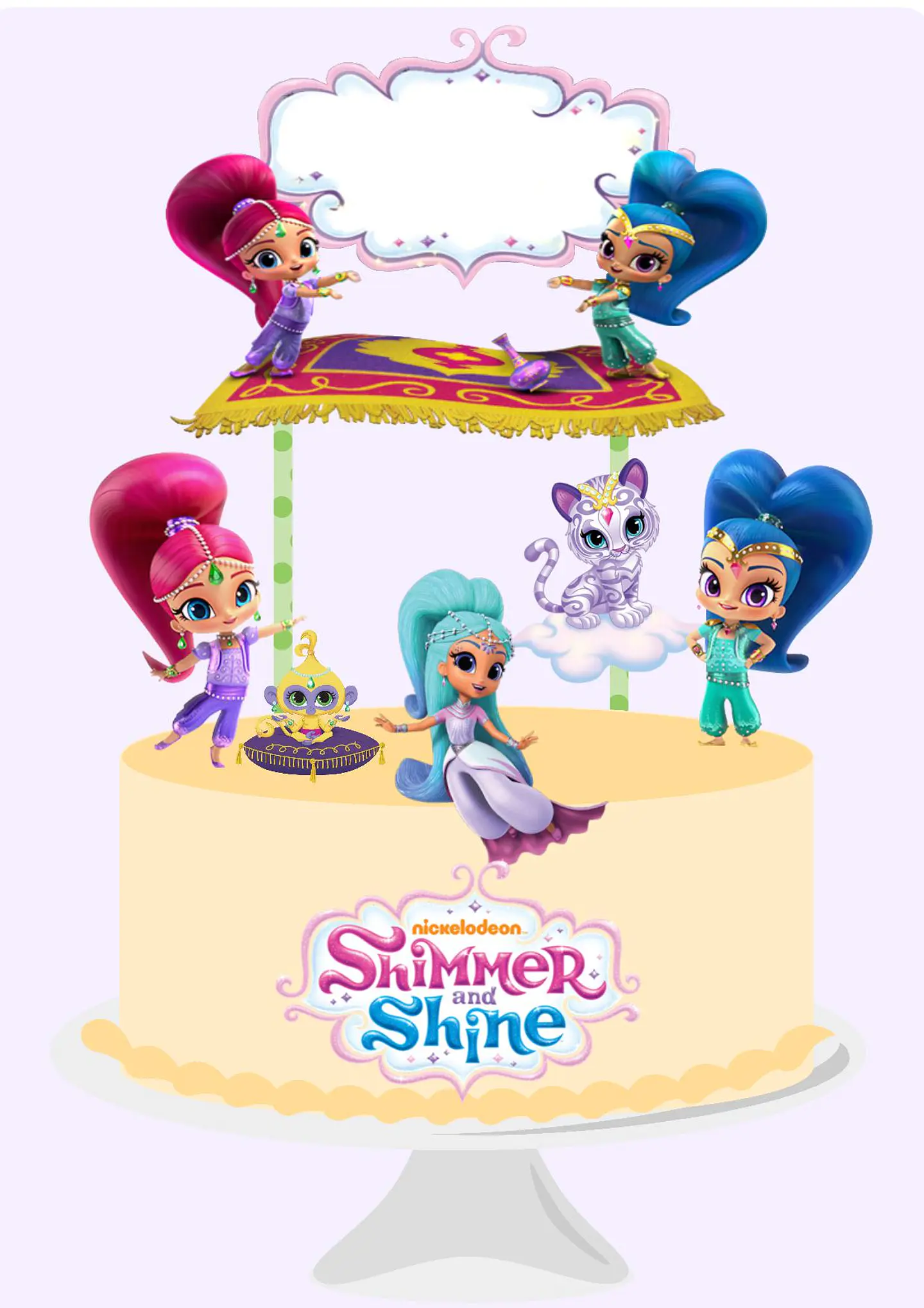 Arquivo de Corte Topo de Bolo Shimmer e Shine 2 1