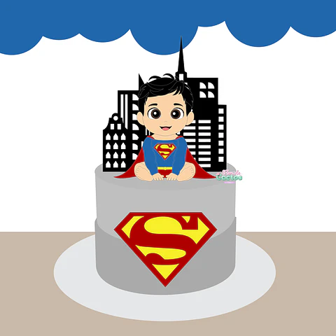 Arquivo de Corte Topo de Bolo Super Man Super Homem 6