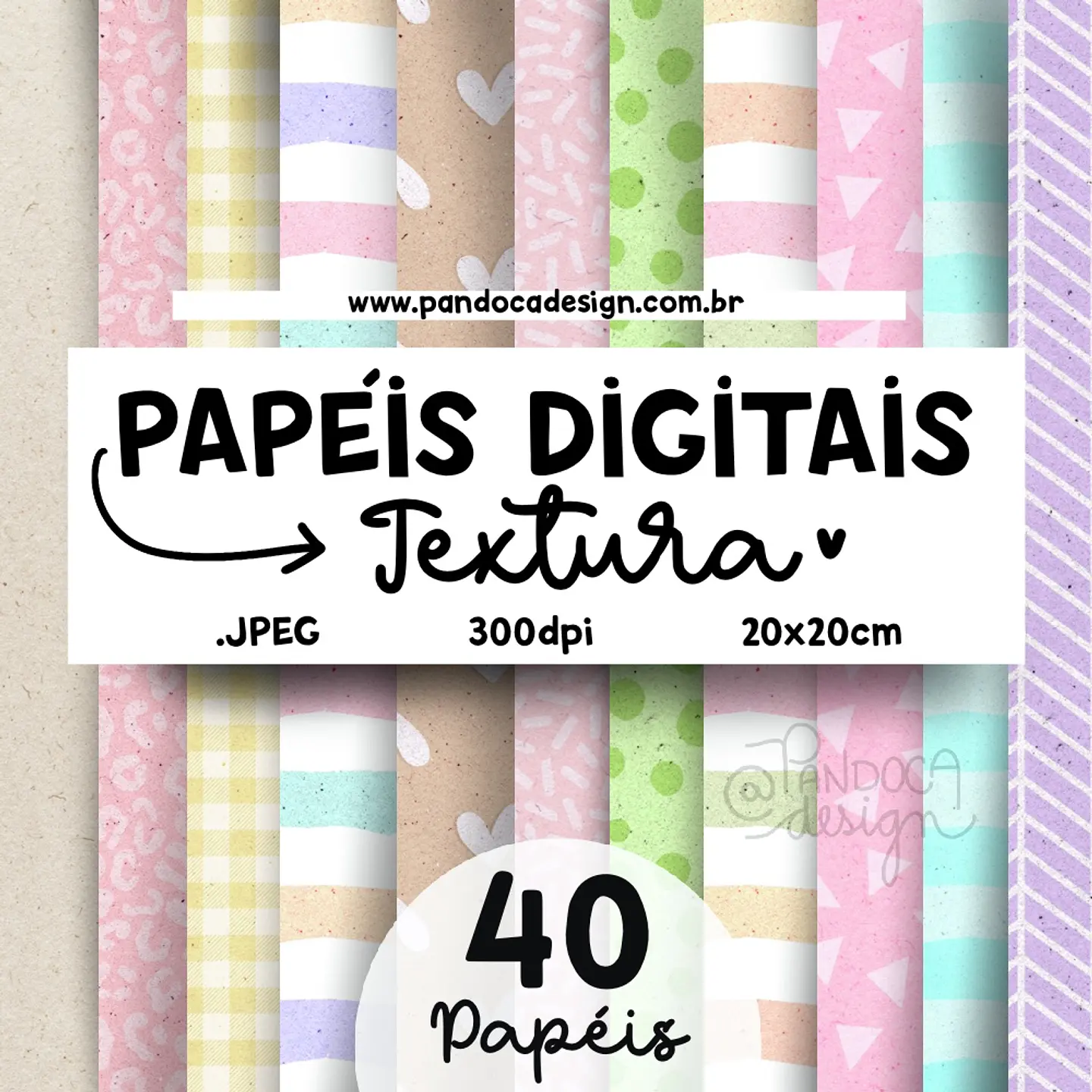 Kit Digital Papeis Texturas 40 1