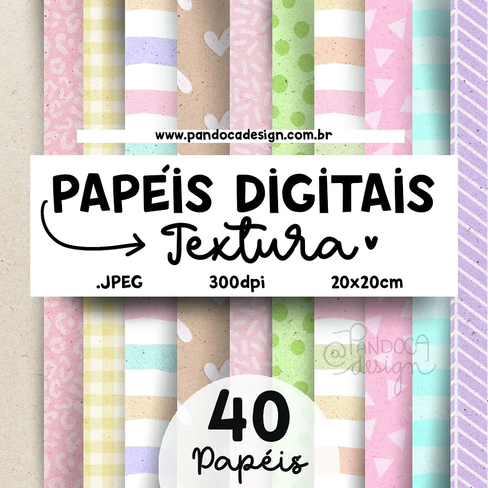 Kit Digital Papeis Texturas 40 1