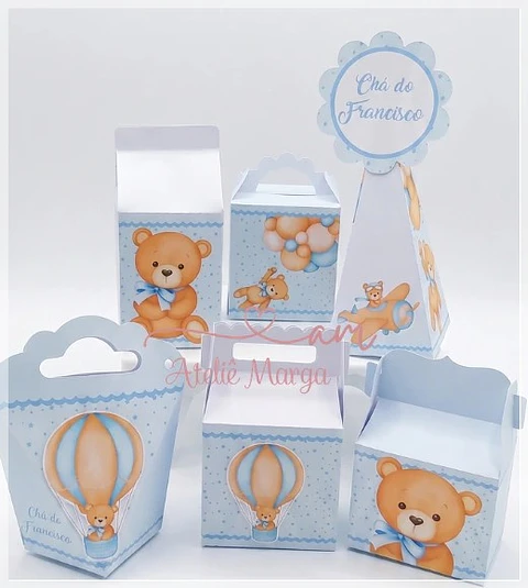 Arquivo de Corte Kit Festa Chá de Bebê Ursinho Azul 1
