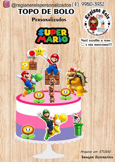 Arquivo de Corte Topo de Bolo Super Mario 30