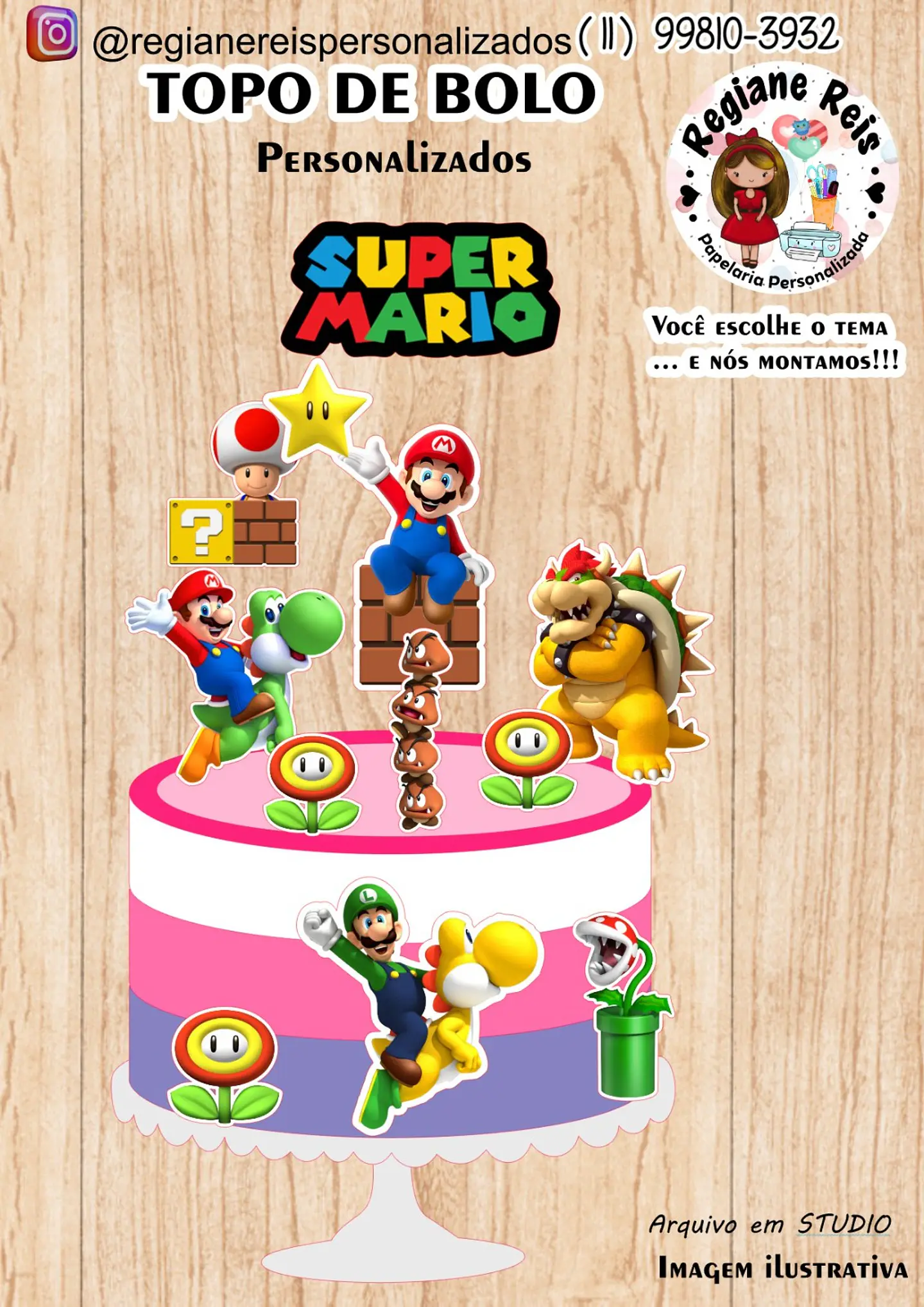 Arquivo de Corte Topo de Bolo Super Mario 30 1