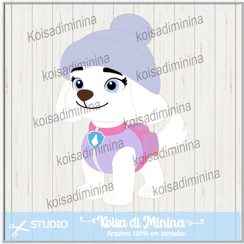 Arquivo de Corte Topo de Bolo Skye e Everest Patrulha Canina Menina 35 1