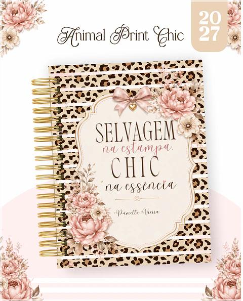 Encadernação - Agenda , Bloquinho , Calendário e Planner Animal Print Chic
