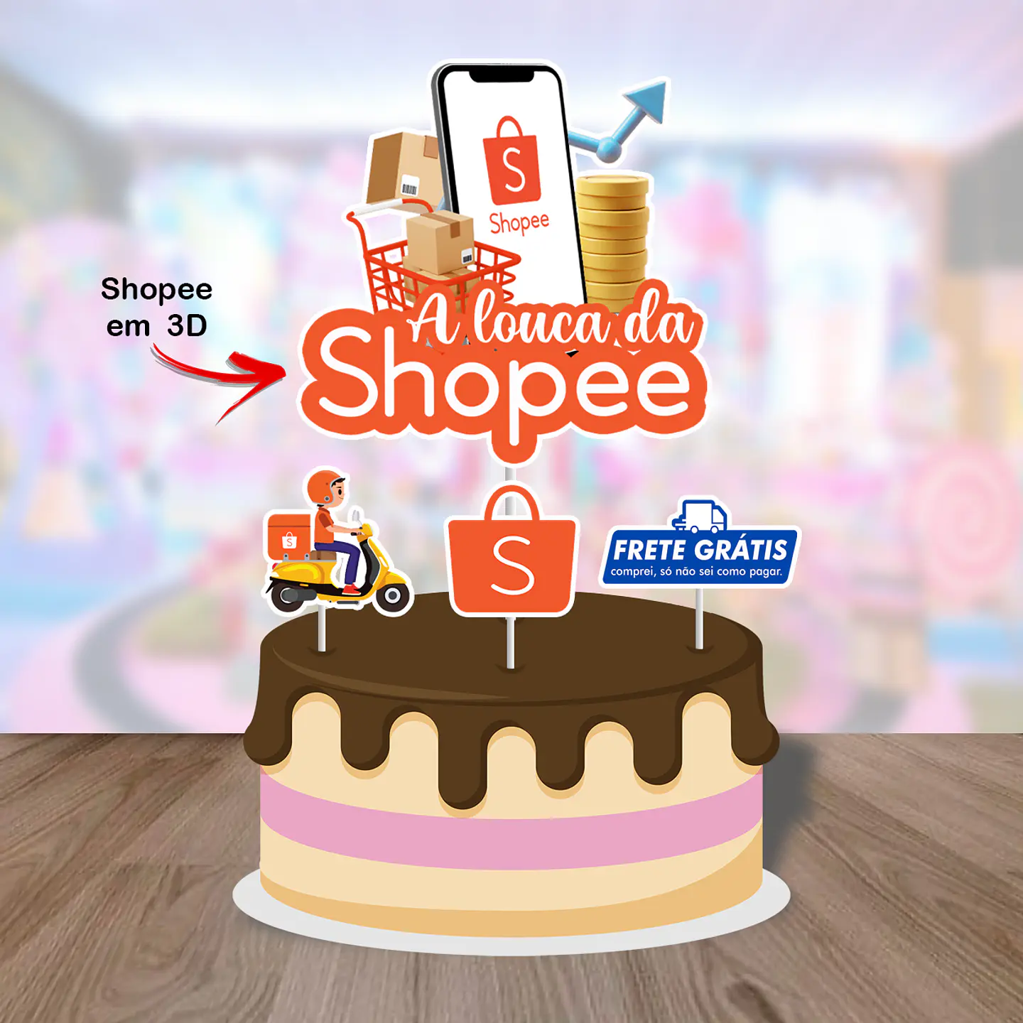 Arquivo de Corte Topo de Bolo Shoppe 6 1