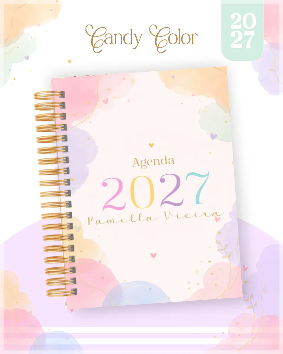 Encadernação - Agenda , Bloquinho , Calendário e Planner Candy Color 1