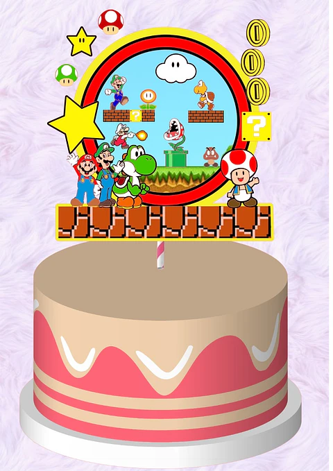Arquivo de Corte Topo de Bolo Super Mario 21