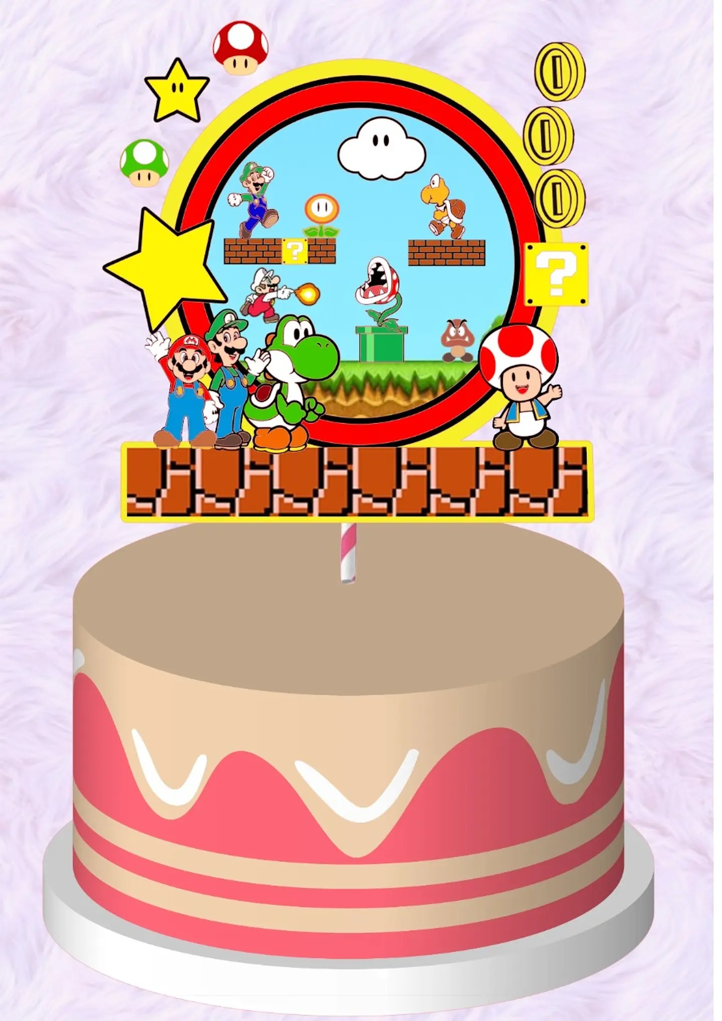 Arquivo de Corte Topo de Bolo Super Mario 21 1