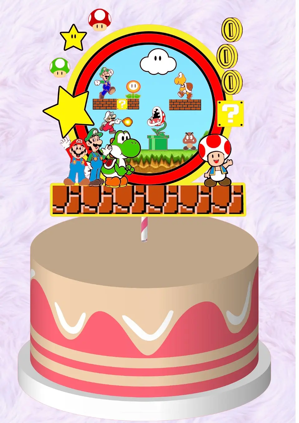 Arquivo de Corte Topo de Bolo Super Mario 21 1
