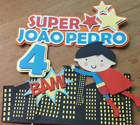 Arquivo de Corte Topo de Bolo Super Man Super Homem 2