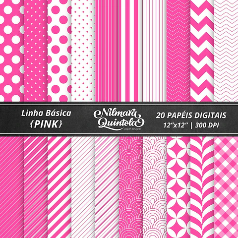 Kit Digital Papeis Basico Pink 22