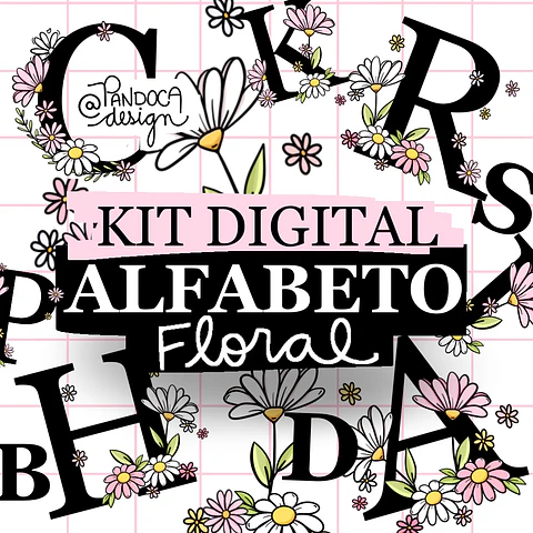 Kit Digital Alfabeto Floral 6