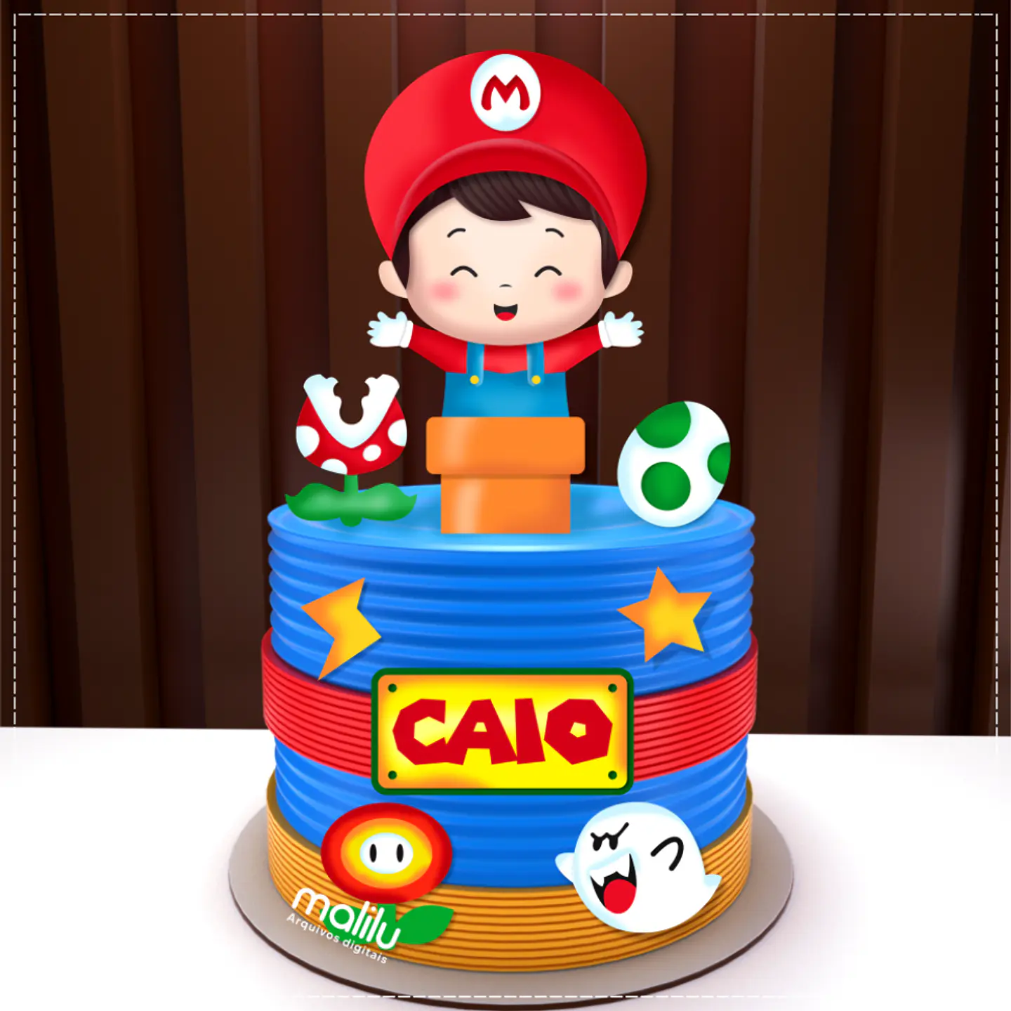 Arquivo de Corte Topo de Bolo Super Mario 1 1