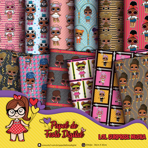 Kit Digital Lol Surprise Negra 48