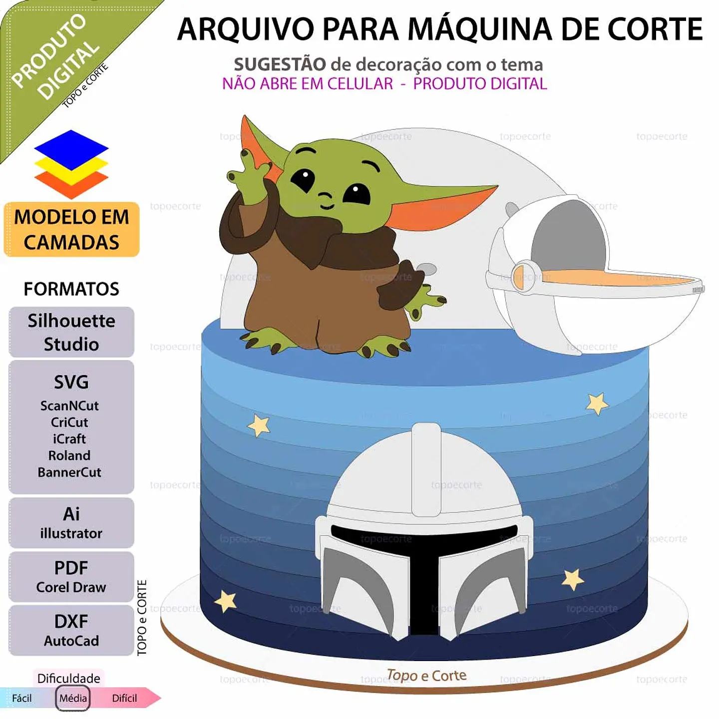 Arquivo de Corte Topo de Bolo Star Wars 22 1