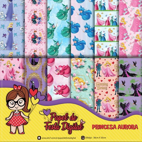 Kit Digital Bela Adormecida Princesa Aurora 4