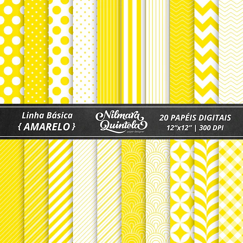 Kit Digital Papeis Basico Amarelo 1