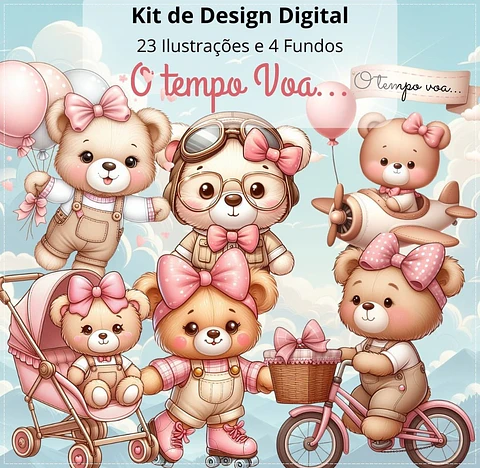 Kit Digital O Tempo Voa Rosa 29