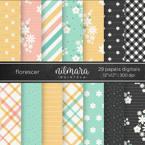 Kit Digital Papeis Florescer 44