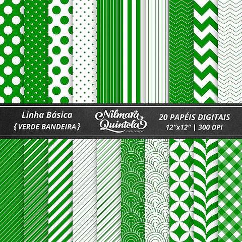 Kit Digital Papeis Basico Verde Bandeira 29