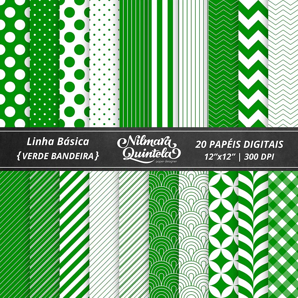 Kit Digital Papeis Basico Verde Bandeira 29 1