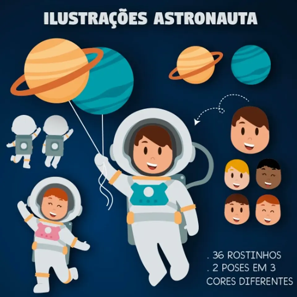 Kit Digital Ilustracoes Astronauta 41 1