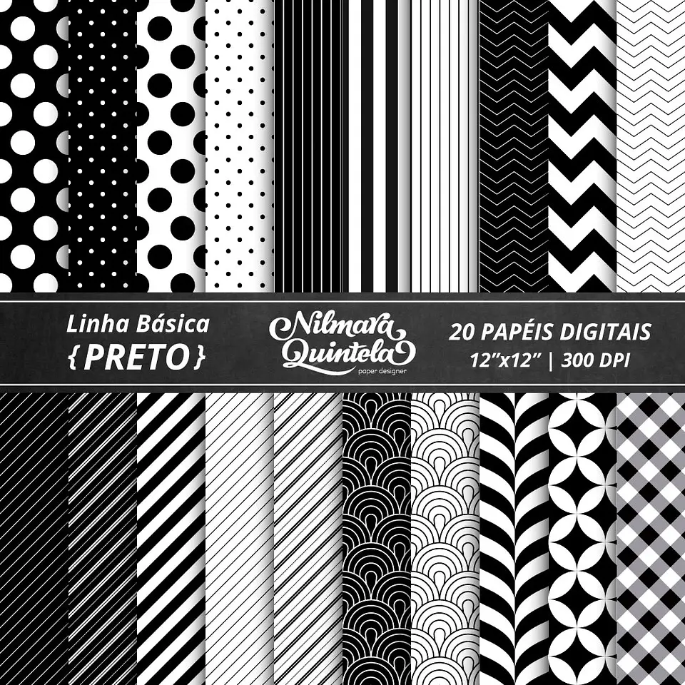 Kit Digital Papeis Basico Preto 23 1