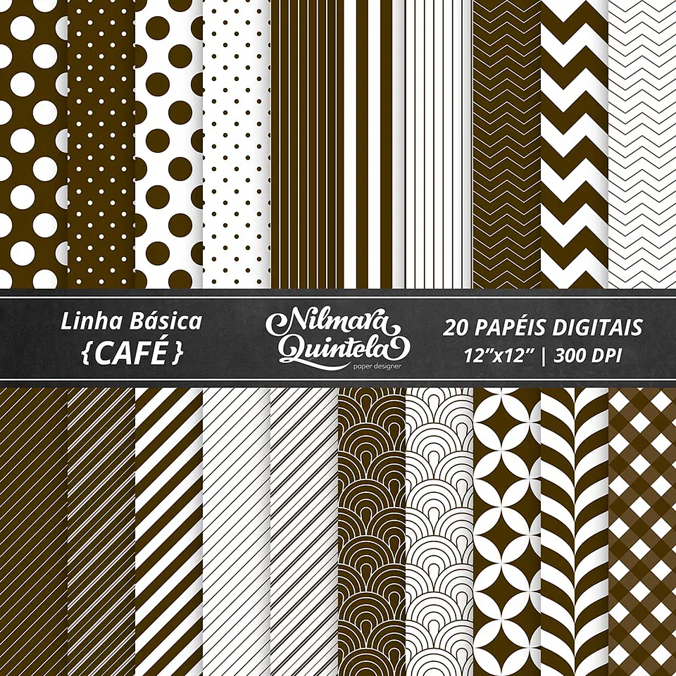 Kit Digital Papeis Basico Cafe 10 1