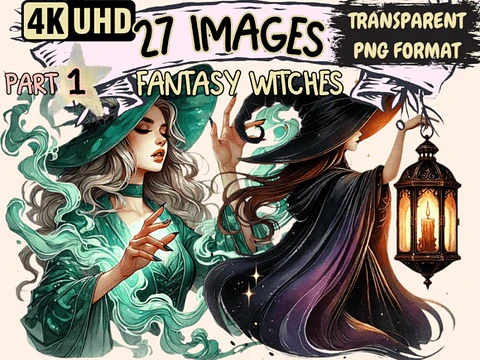 Kit Digital Fantasy Witches Clipart P1 5
