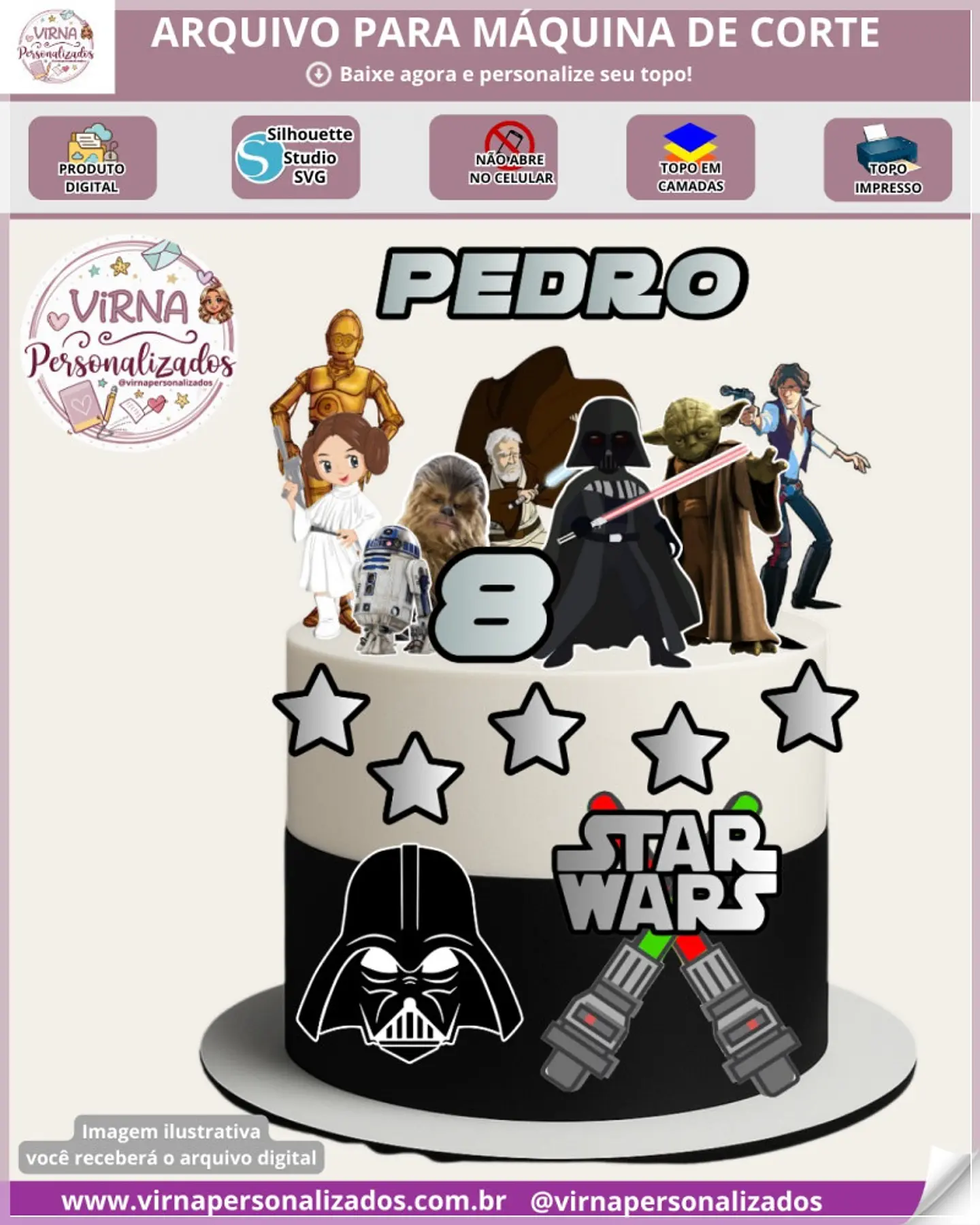 Arquivo de Corte Topo de Bolo Star Wars 27 1