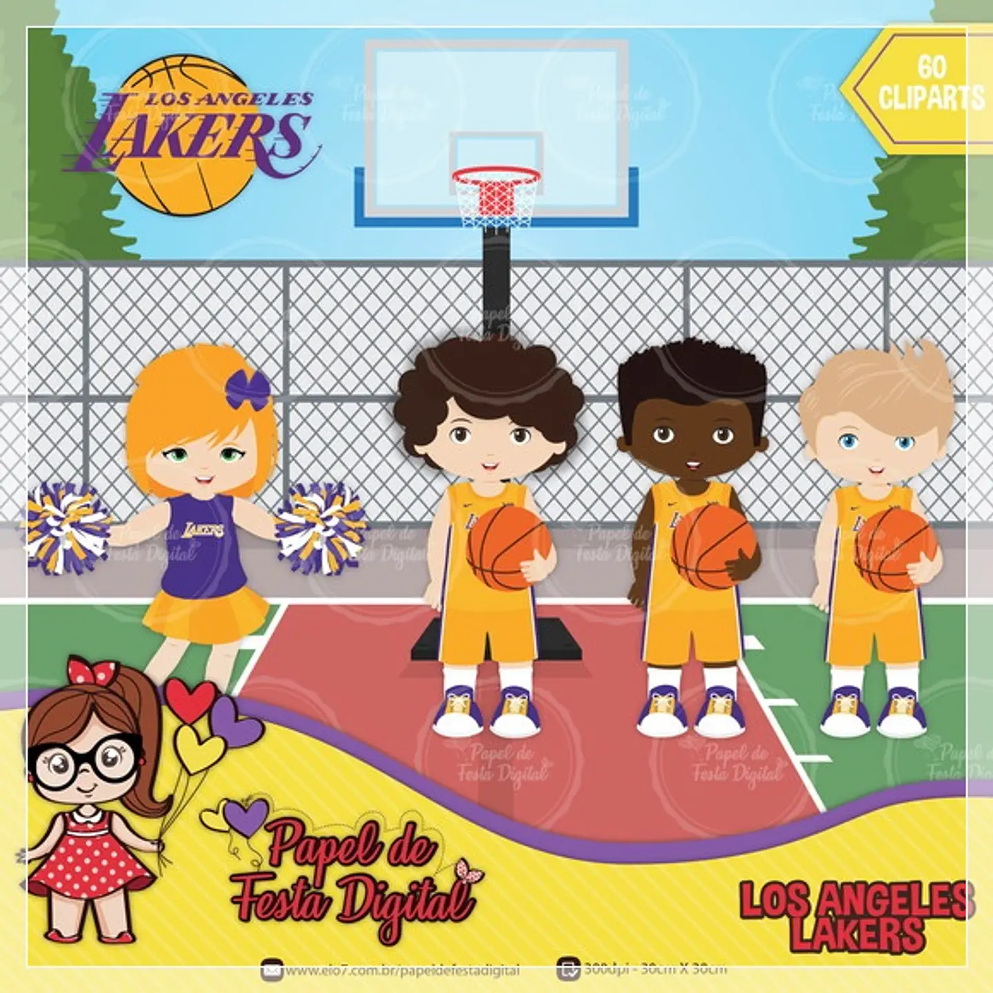 Kit Digital Basquete Lakers 3 1