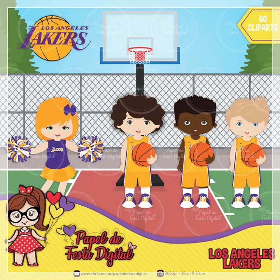 Kit Digital Basquete Lakers 3 1