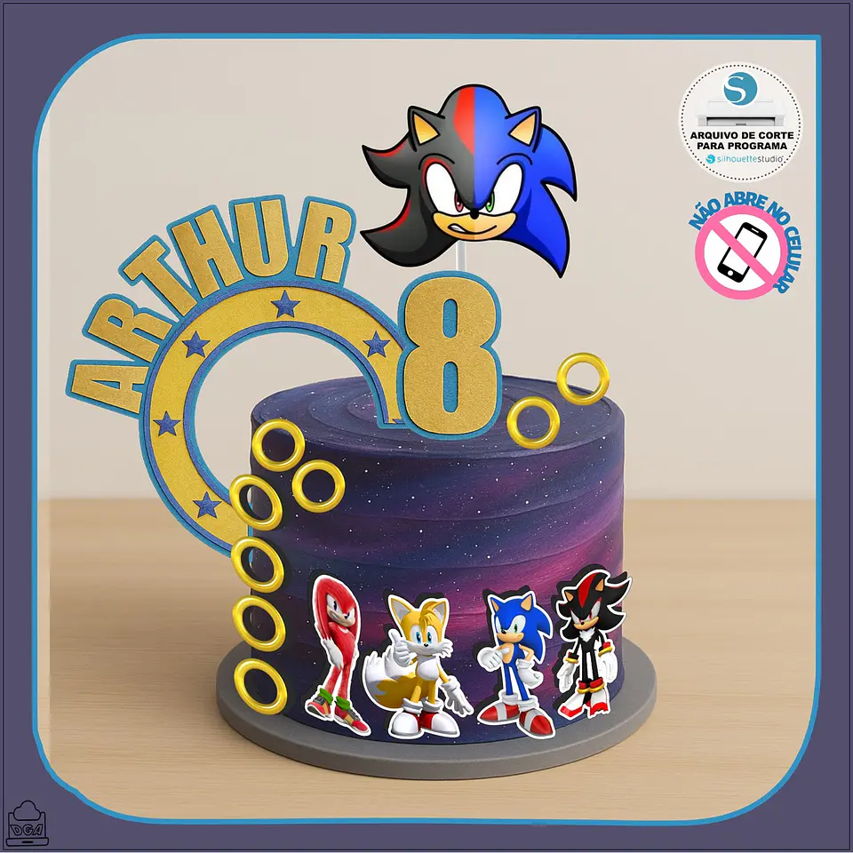 Arquivo de Corte Topo de Bolo Sonic 62 1