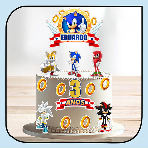 Arquivo de Corte Topo de Bolo Sonic 58