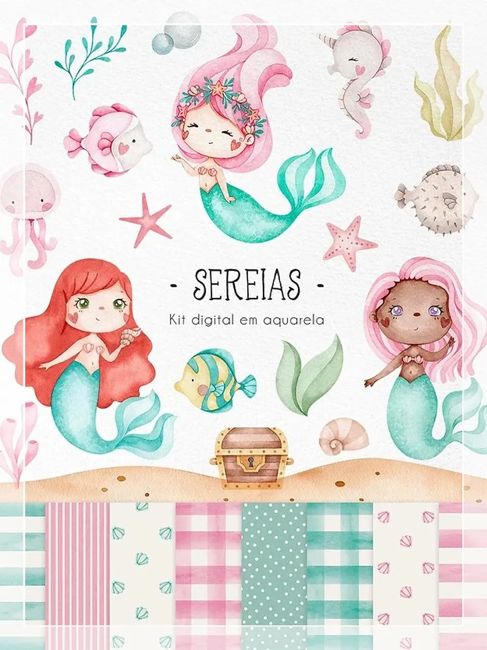 Kit Digital Sereias Kit Aquarela Ni e 175 1