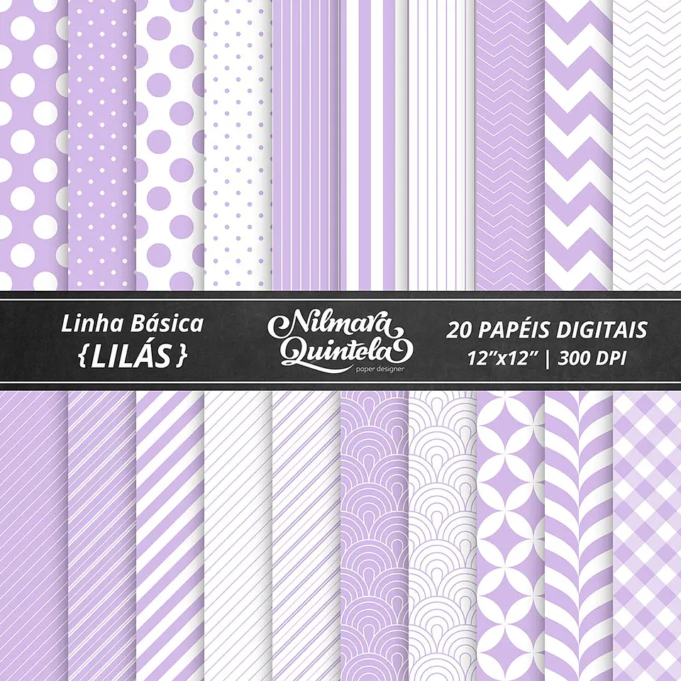 Kit Digital Papeis Basico Lilas 17 1
