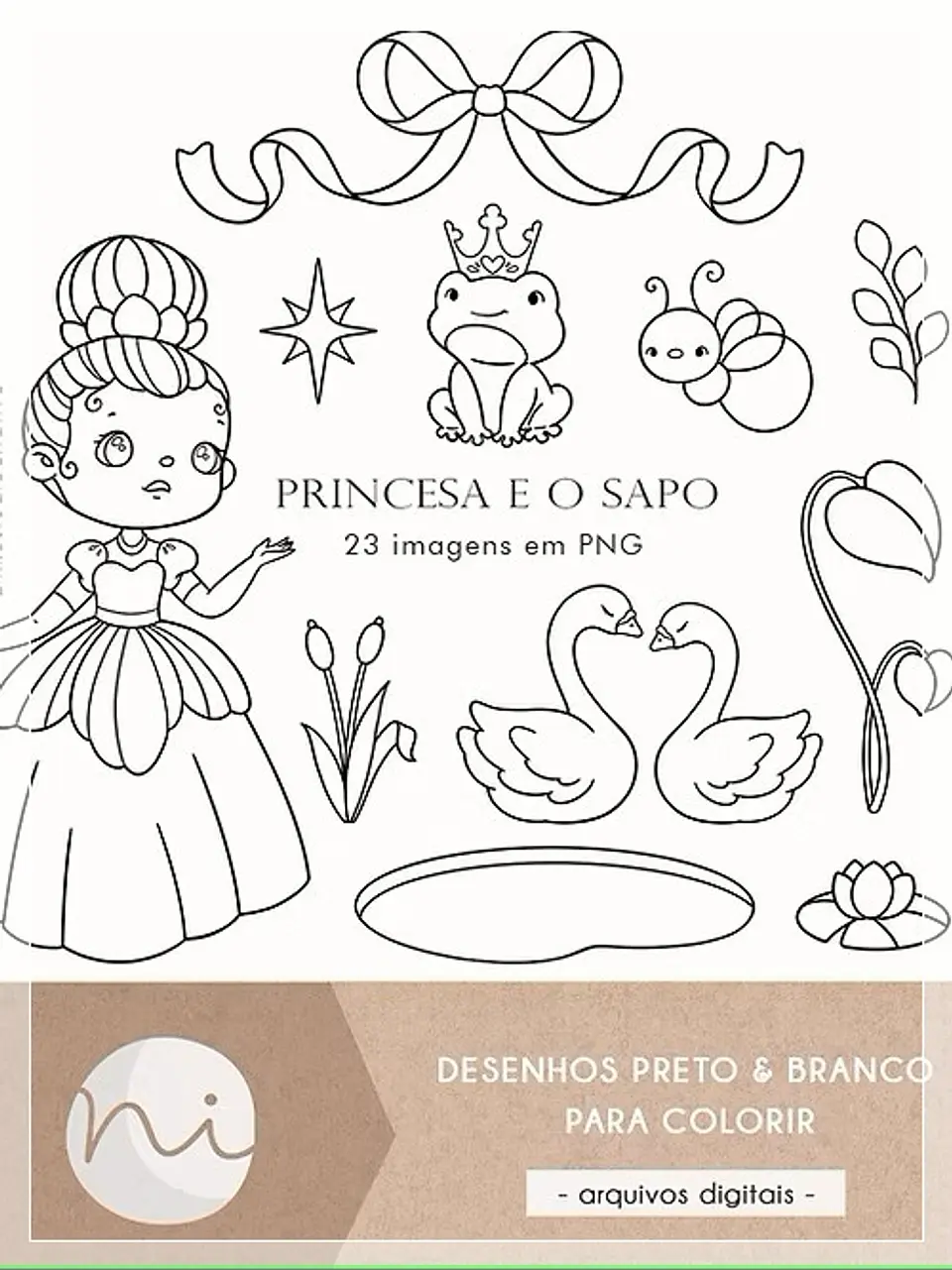 Kit Digital Princesa e o Sapo Colorir 163 1