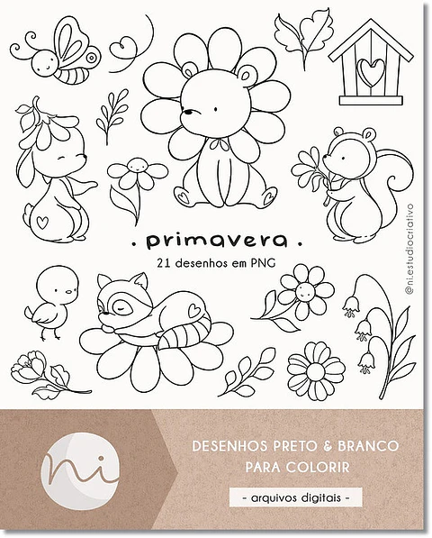 Kit Digital Primvera para Colorir 161
