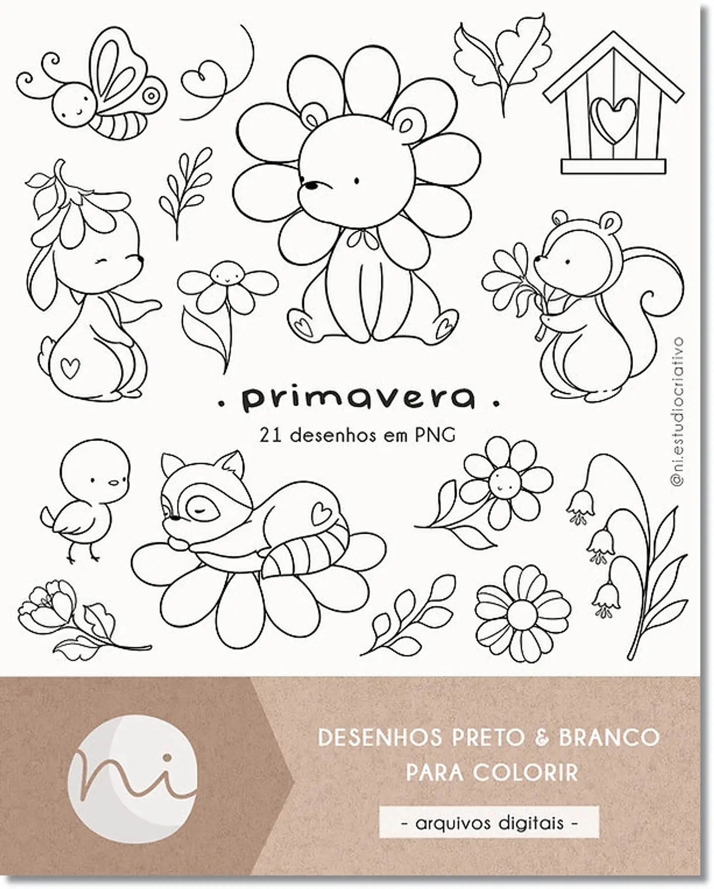 Kit Digital Primvera para Colorir 161 1