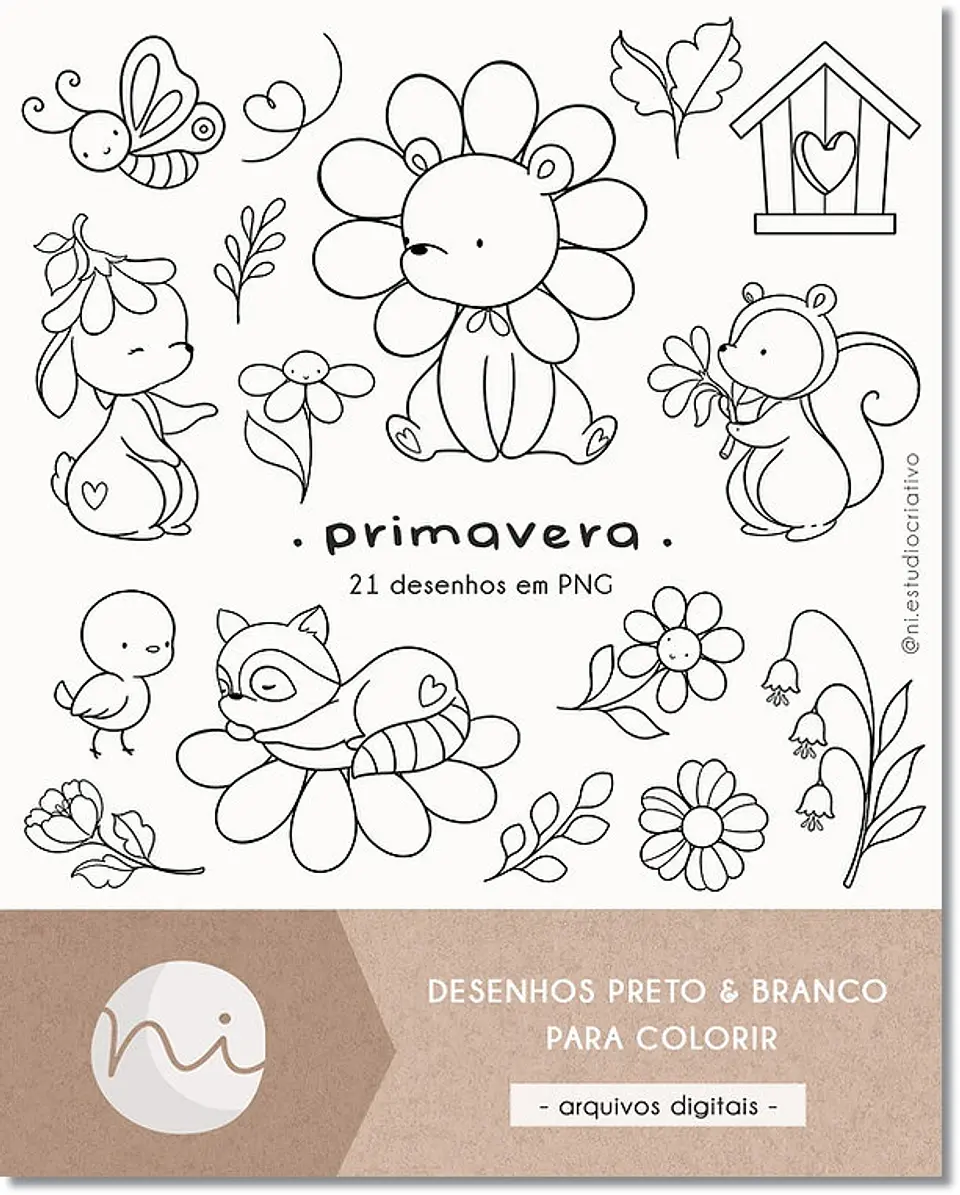 Kit Digital Primvera para Colorir 161 1