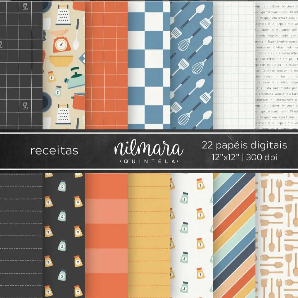 Kit Digital Papeis Receitas 47 1