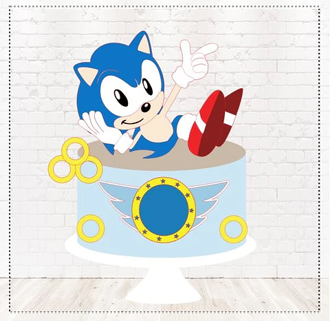 Arquivo de Corte Topo de Bolo Sonic 63