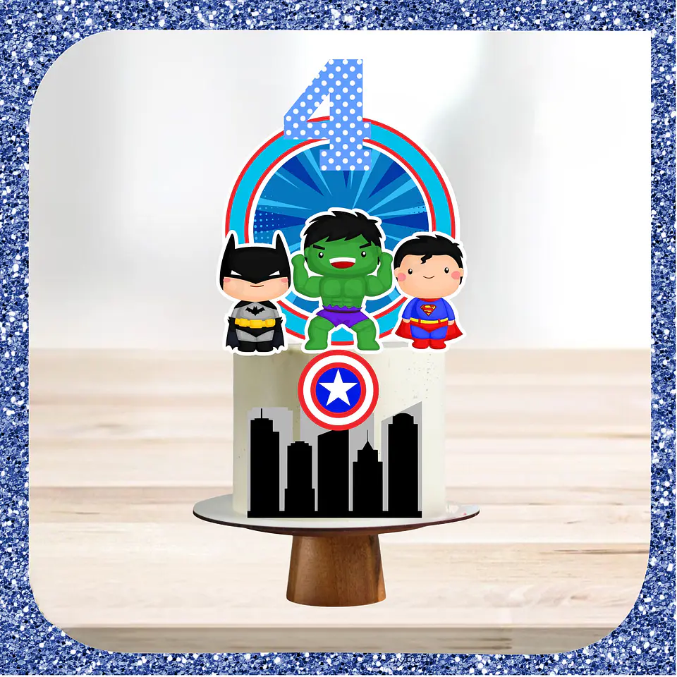 Arquivo de Corte Topo de Bolo Super Herois 1 1