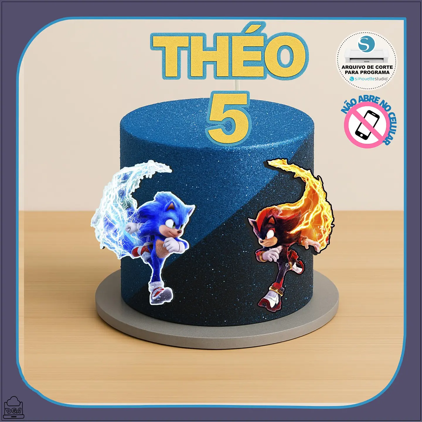 Arquivo de Corte Topo de Bolo Sonic 61 1