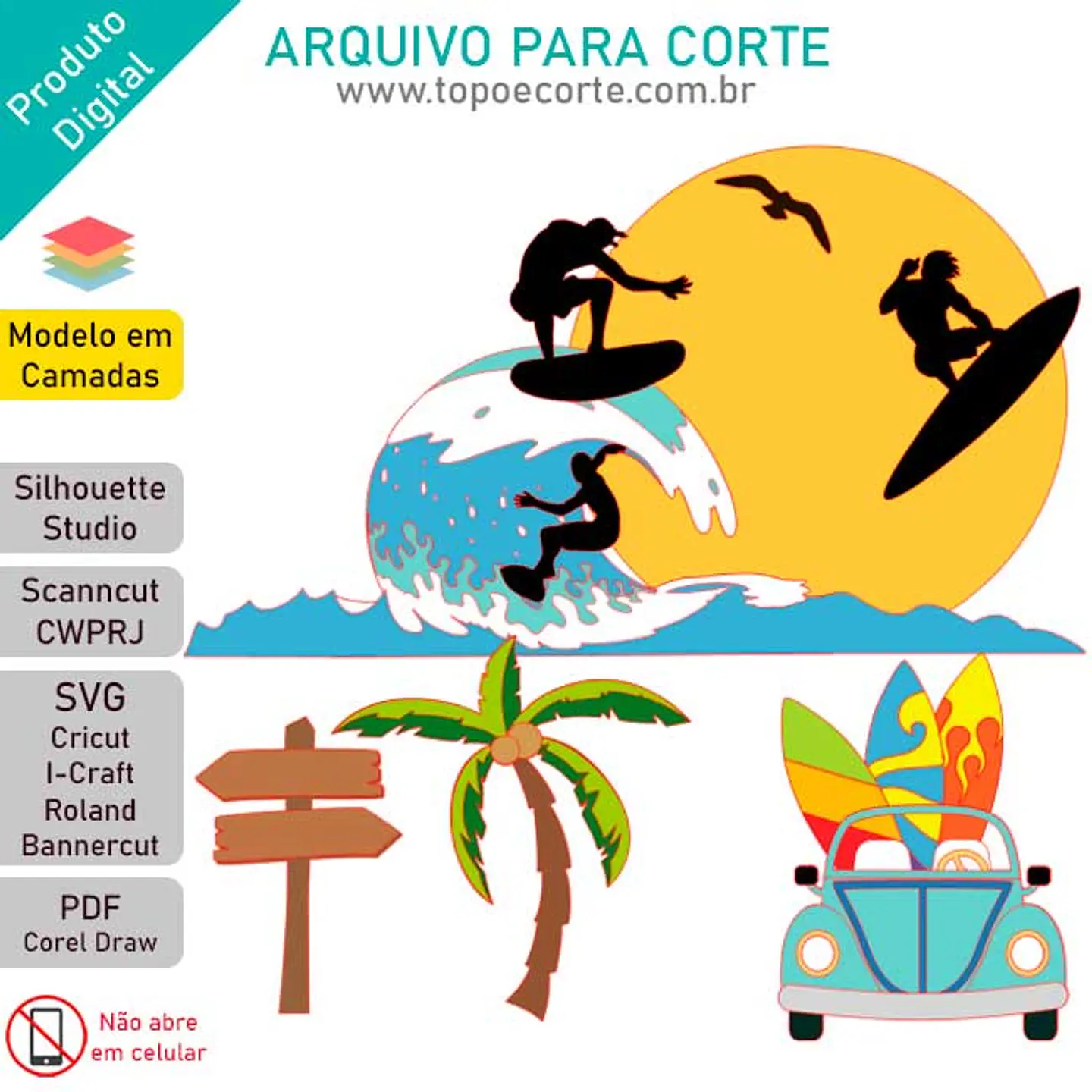 Arquivo de Corte Topo de Bolo Surf 4 1