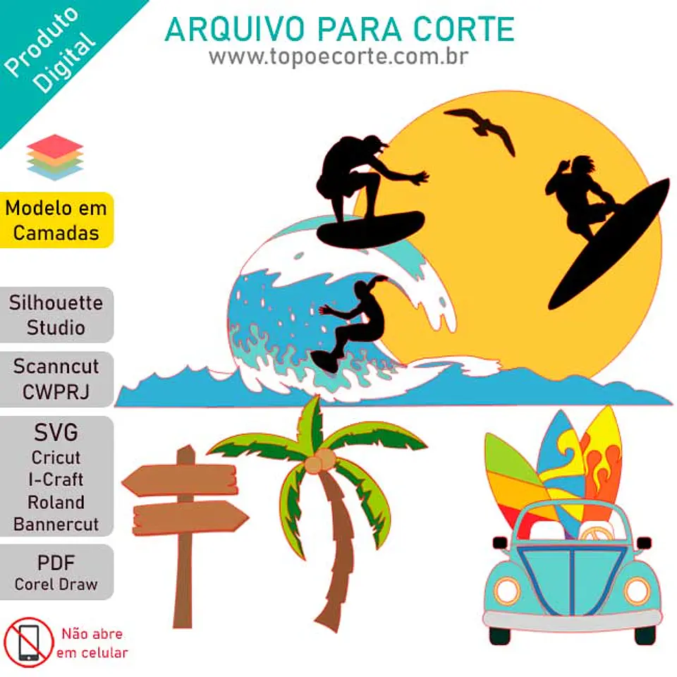 Arquivo de Corte Topo de Bolo Surf 4 1