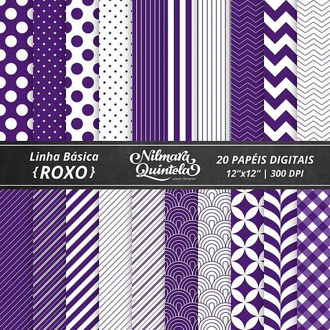 Kit Digital Papeis Basico Roxo 27