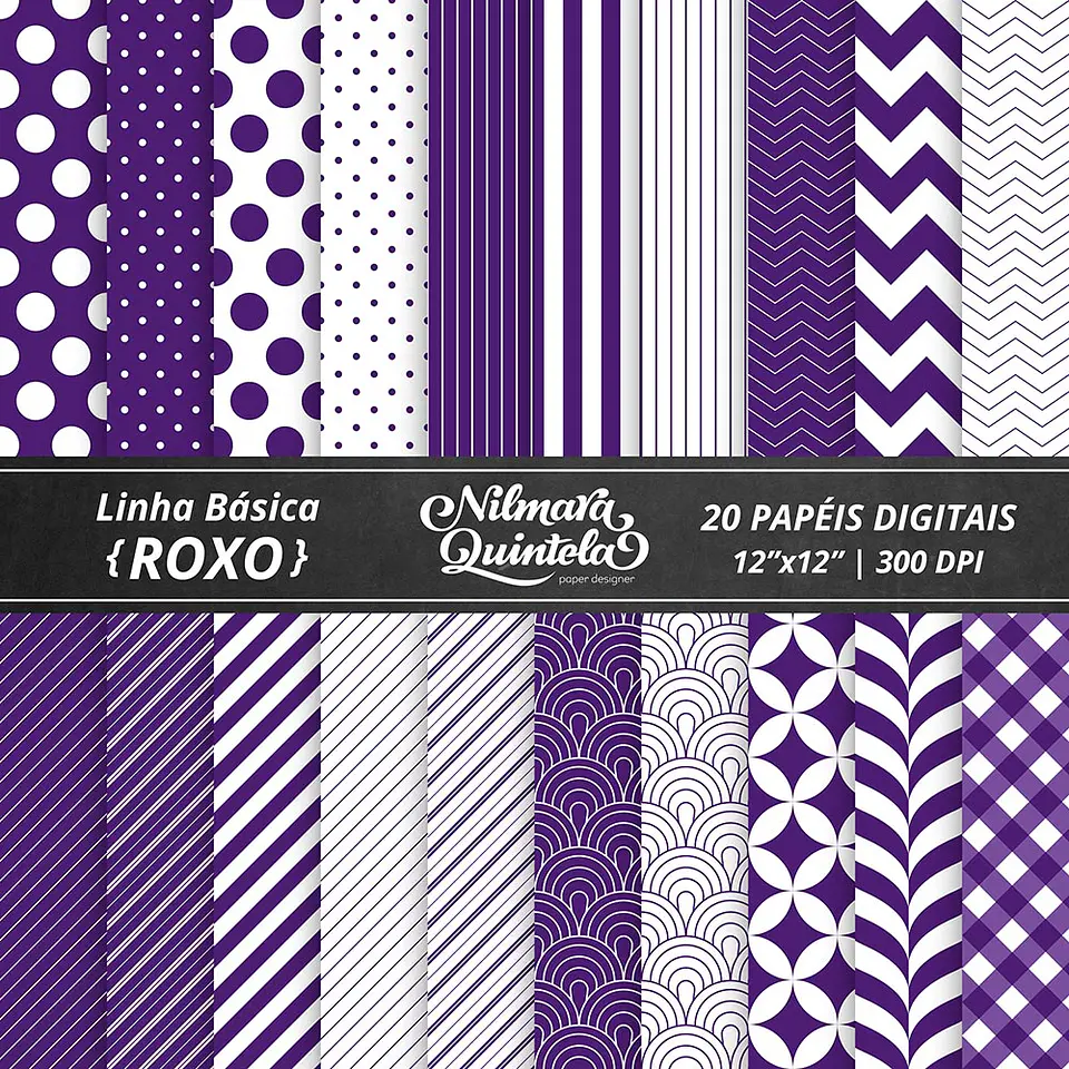 Kit Digital Papeis Basico Roxo 27 1