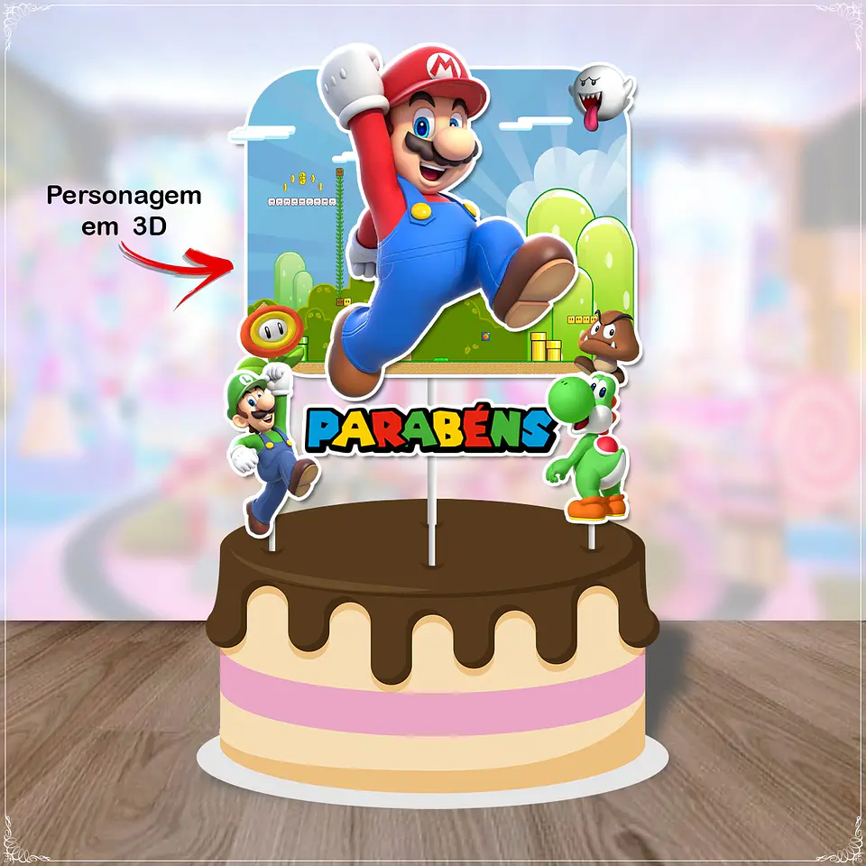 Arquivo de Corte Topo de Bolo Super Mario 6 1